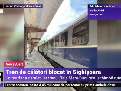 Un tren a deraiat, iar în Sighișoara călătorii au fost blocați în tren