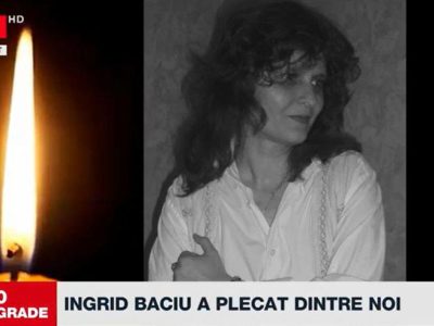 S-a stins Ingrid Baciu, doliu la B1TV. Mesajul transmis de Alina Bădic „Ne-a decorat sufletul cu toată cunoașterea și toate informațiile dânsei. Îți mulțumim, Ingrid, foarte mult!”