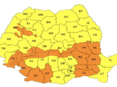 Toată România este sub cod galben și portocaliu de viscol, ninsori puternice și vreme extremă