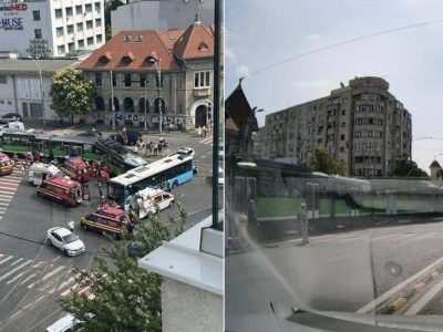 Accident înfiorător. Un autobuz și un tramvai, pline cu călători s-au ciocnit violent
