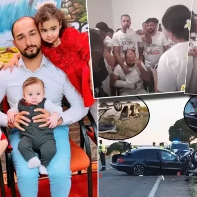 Imagini sfâșietoare cu românii care și-au pierdut cei 3 copii în accidentul teribil din Spania. Părinții au fost duși la priveghi pentru a-și vedea îngerașii
