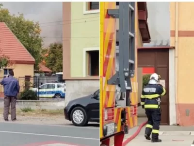 Incendiu puternic la o școală. Pompierii intervin de urgență