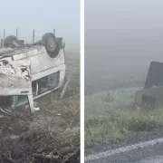 ACCIDENT GRAV! Un microbuz plin de pasageri s-a răsturnat. Sunt multe victime